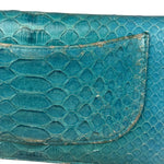 Chanel Turquoise Blue Python Long Wallet 2014