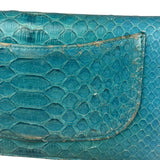 Chanel Turquoise Blue Python Long Wallet 2014