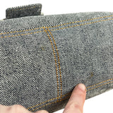 Fendi Light Denim Toned Canvas Baguette Shoulder Bag