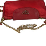 Prada Red Tessuto Nylon/Saffiano Leather Trim Two-Way Bag