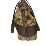 Coach Brown Leather Trim Signature Canvas Tote Bag