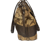 Coach Brown Leather Trim Signature Canvas Tote Bag