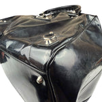 Balenciaga Black Patent Leather Weekender Handbag