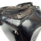 Balenciaga Black Patent Leather Weekender Handbag