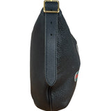 Gucci Black Pebbled Leather Half Moon Hobo Bag