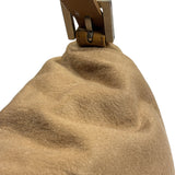 Fendi Brown Leather Trim/Wool Mamma Baguette