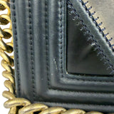 Chanel Tricolor Chevron Leather Old Medium Boy Flap 2016