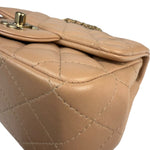 Chanel Beige Quilted Lambskin Mini Flap Bag 2023