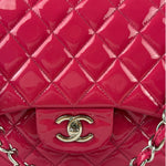 Chanel Hot Pink Large Patent Leather Double Flap Shoulder Bag 2014