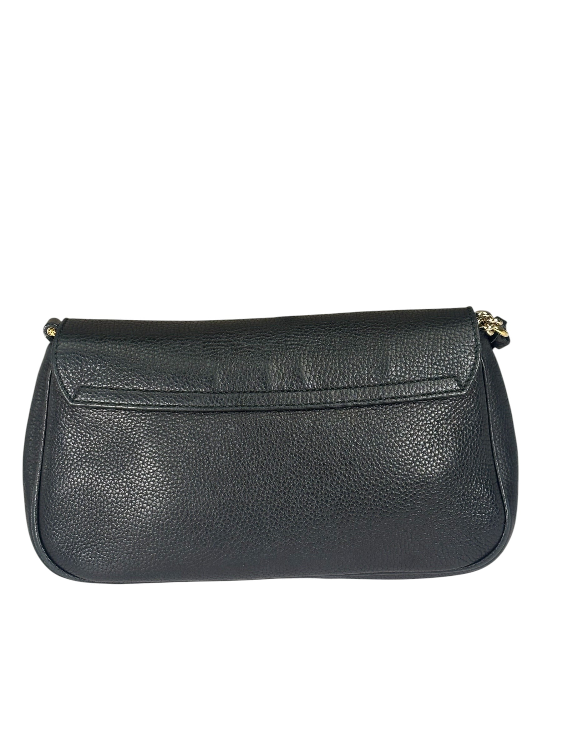 Gucci Black Pebbled Leather Soho Chain Flap Crossbody Bag