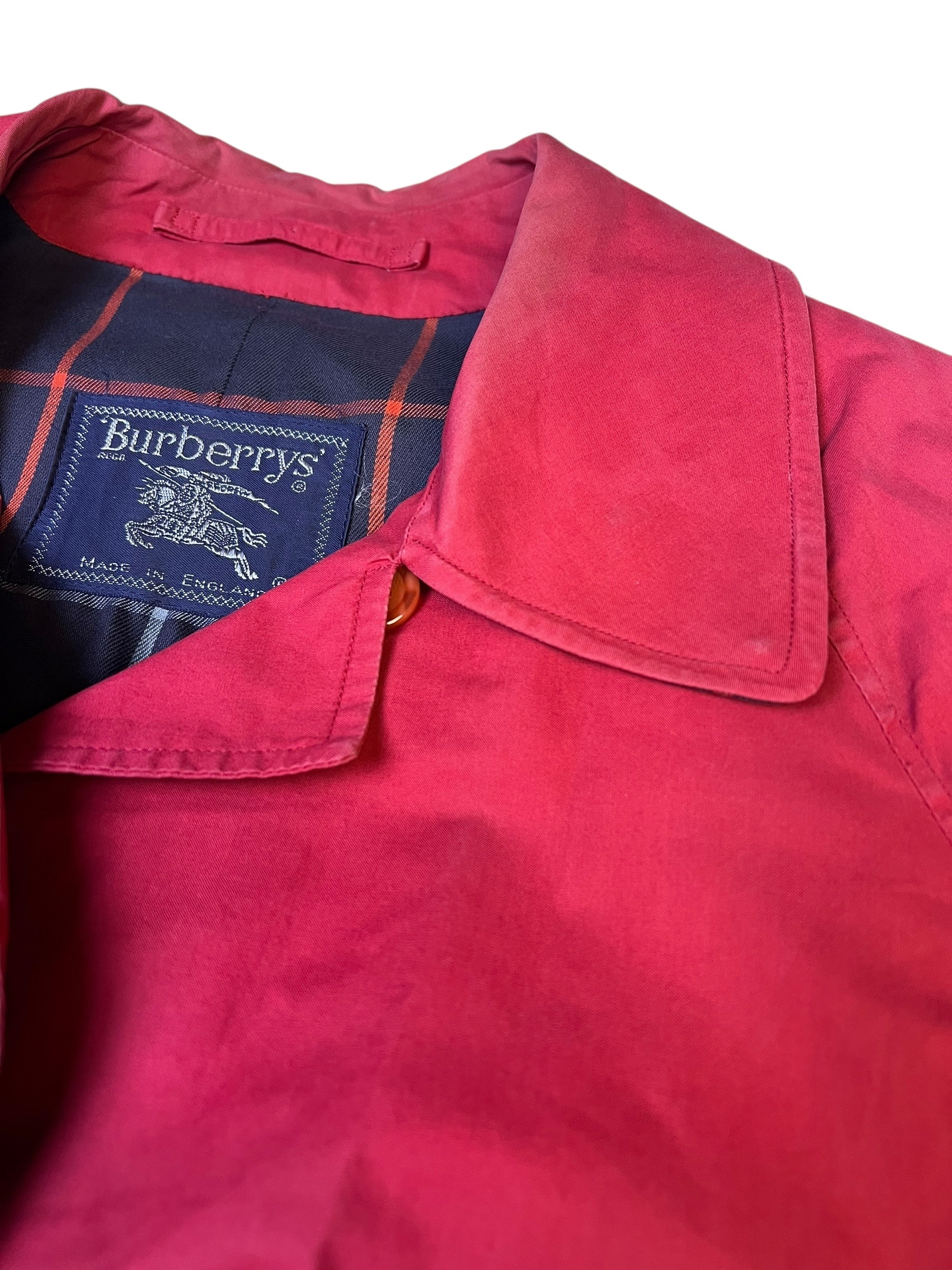 Burberry Vintage Red/Navy Check Mid Length Coat