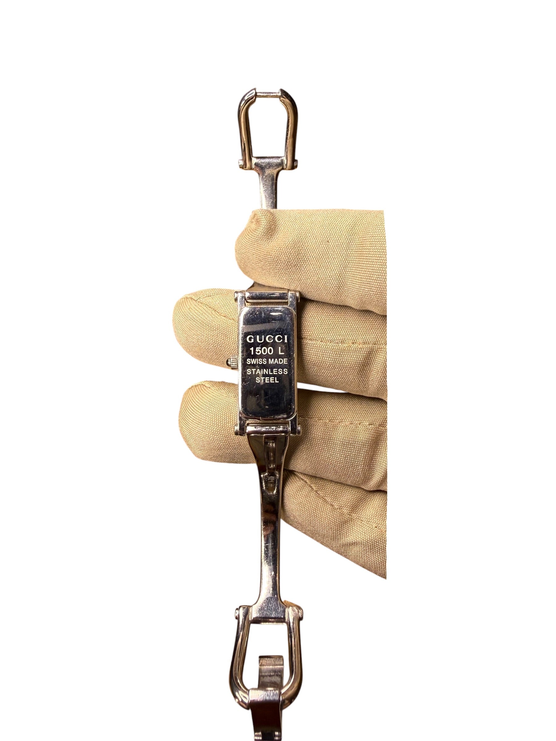 Gucci 1500L Brown 12/6 Dial SS Bangle