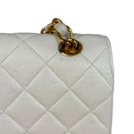 Chanel White Calfskin Square Mini Flap 1994
