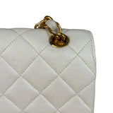 Chanel White Calfskin Square Mini Flap 1994