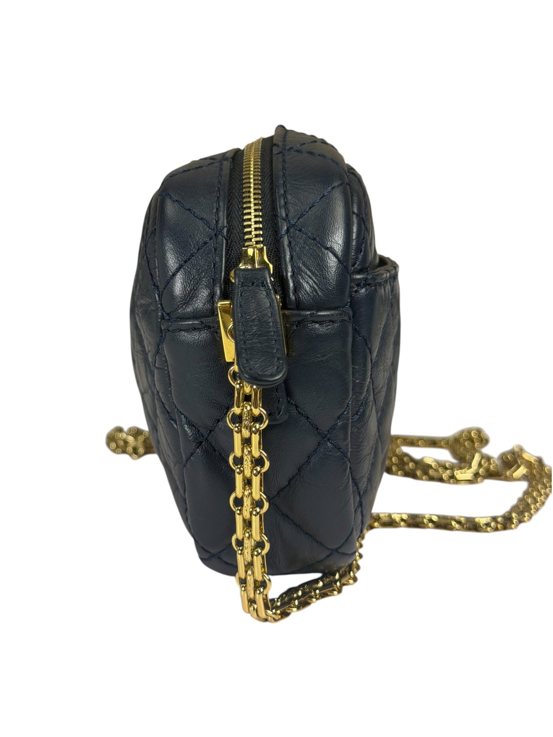Chanel Navy Quilted Lambskin Small Camera Bag 2019