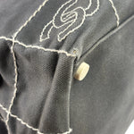 Chanel Vintage Large Square Quilt Tote Faded Black 2003