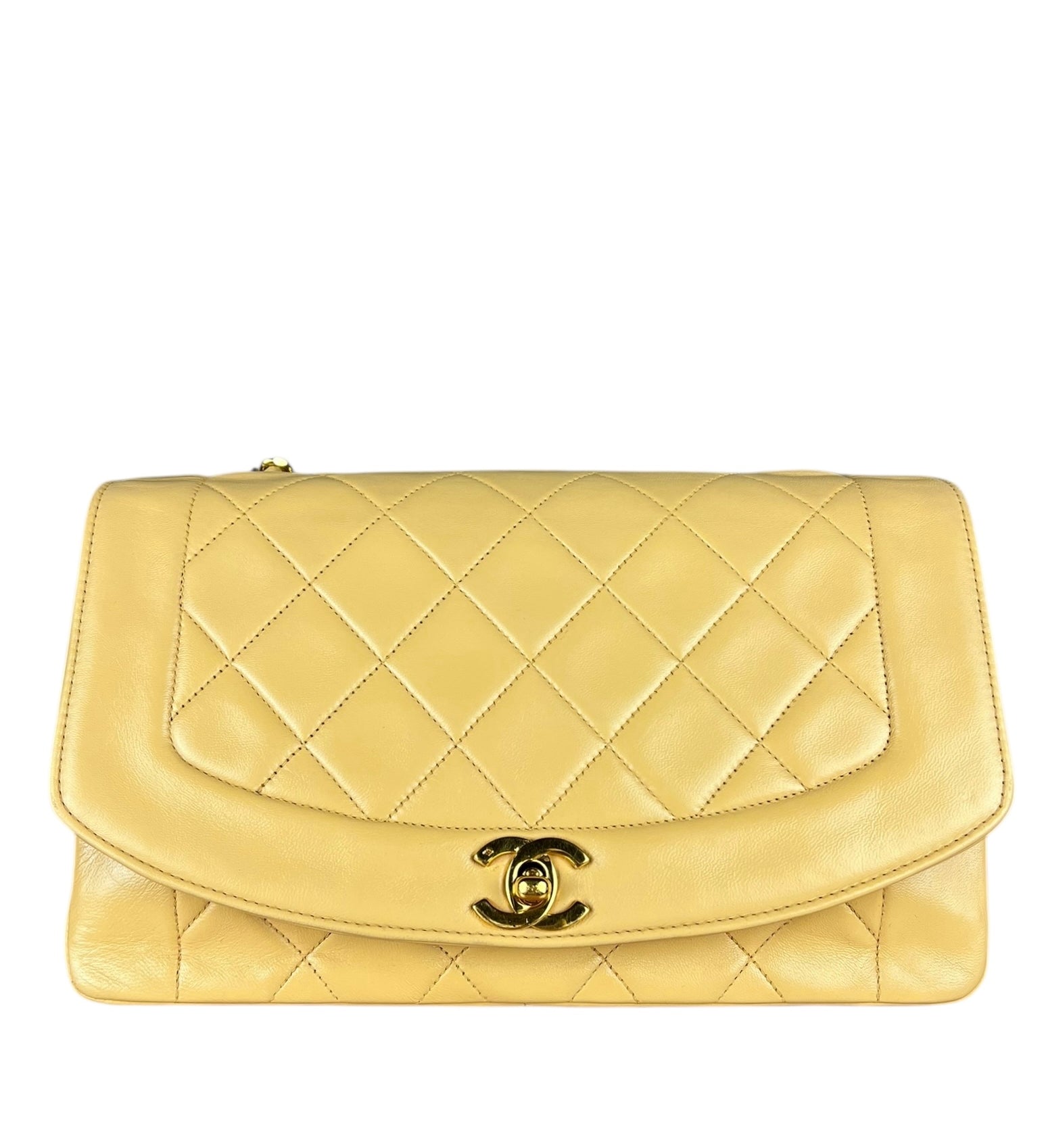 Chanel Beige CC Leather Diana Flap Bag '92