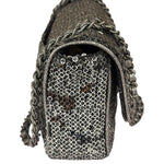 Chanel Silver Sequin East/West Flap Bag 2006