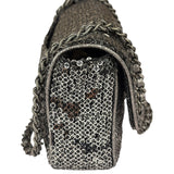Chanel Silver Sequin East/West Flap Bag 2006