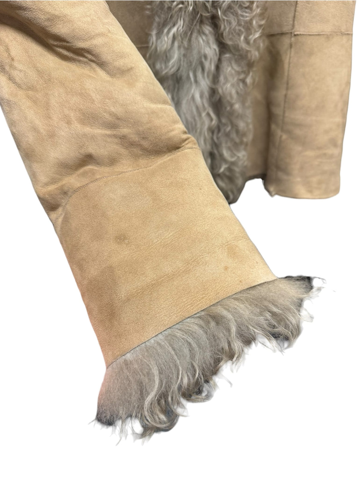 Vintage Lautreamont Beige Suede Fur Coat