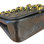Chanel CC Vintage Black Quilted Chain Flap Bag