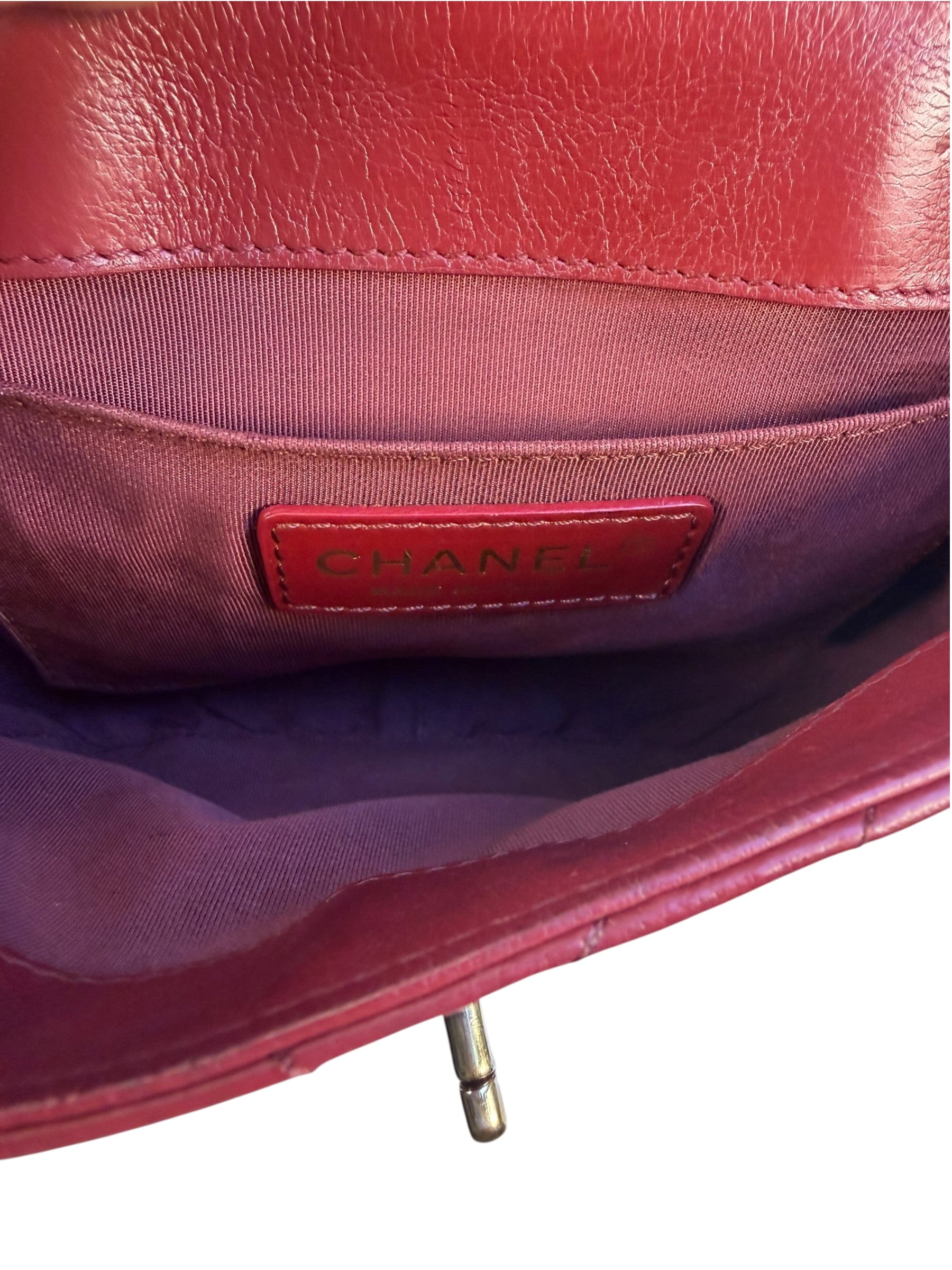 Chanel Burgundy Chevron-Quilted Leather Flap Crossbody 2018