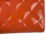 Chanel Peach Patent Quilted Compact Zip Wallet 2011