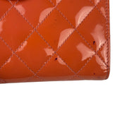 Chanel Peach Patent Quilted Compact Zip Wallet 2011