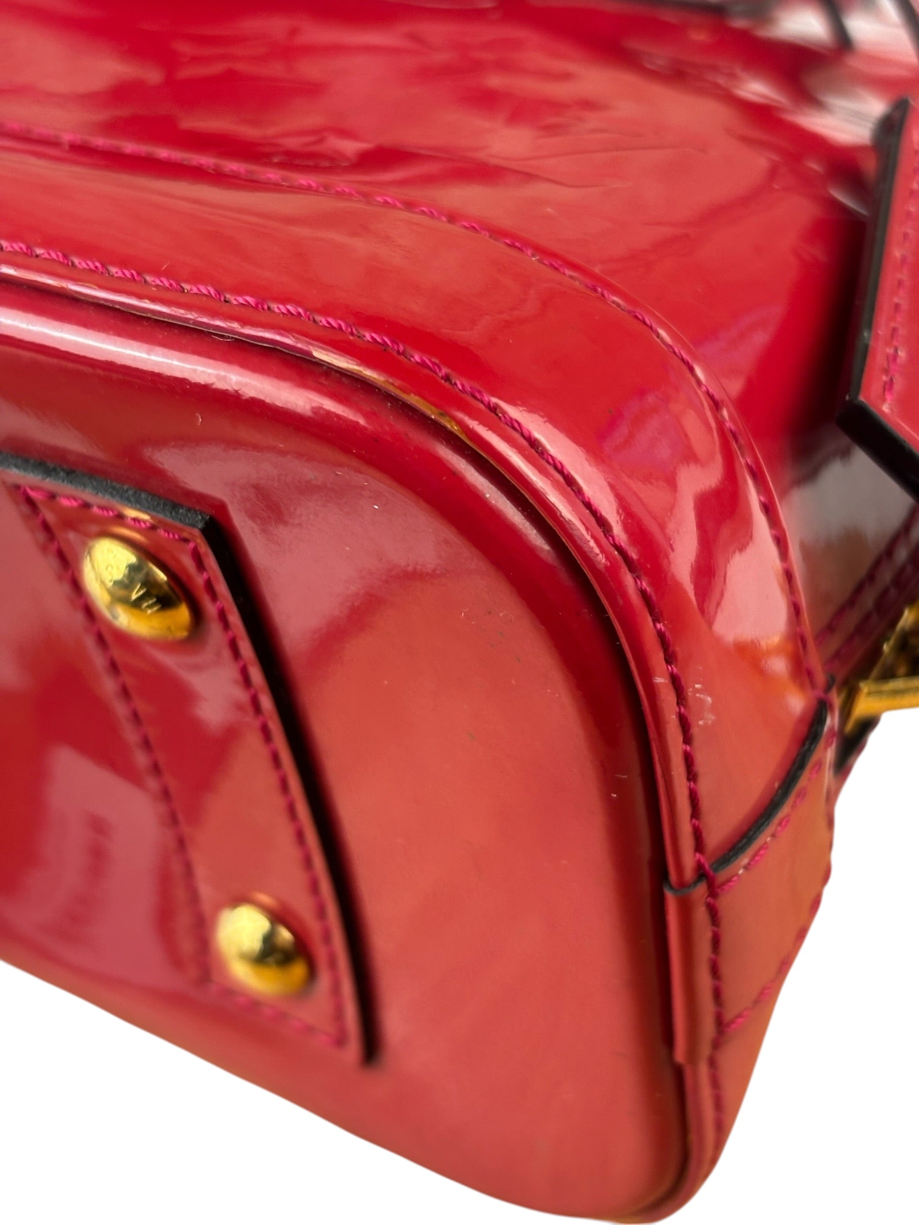 Louis Vuitton Red Vernis Alma BB Two-Way Bag