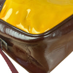 Prada Vintage Yellow/Burgundy Patent Leather Bowler Shoulder Bag