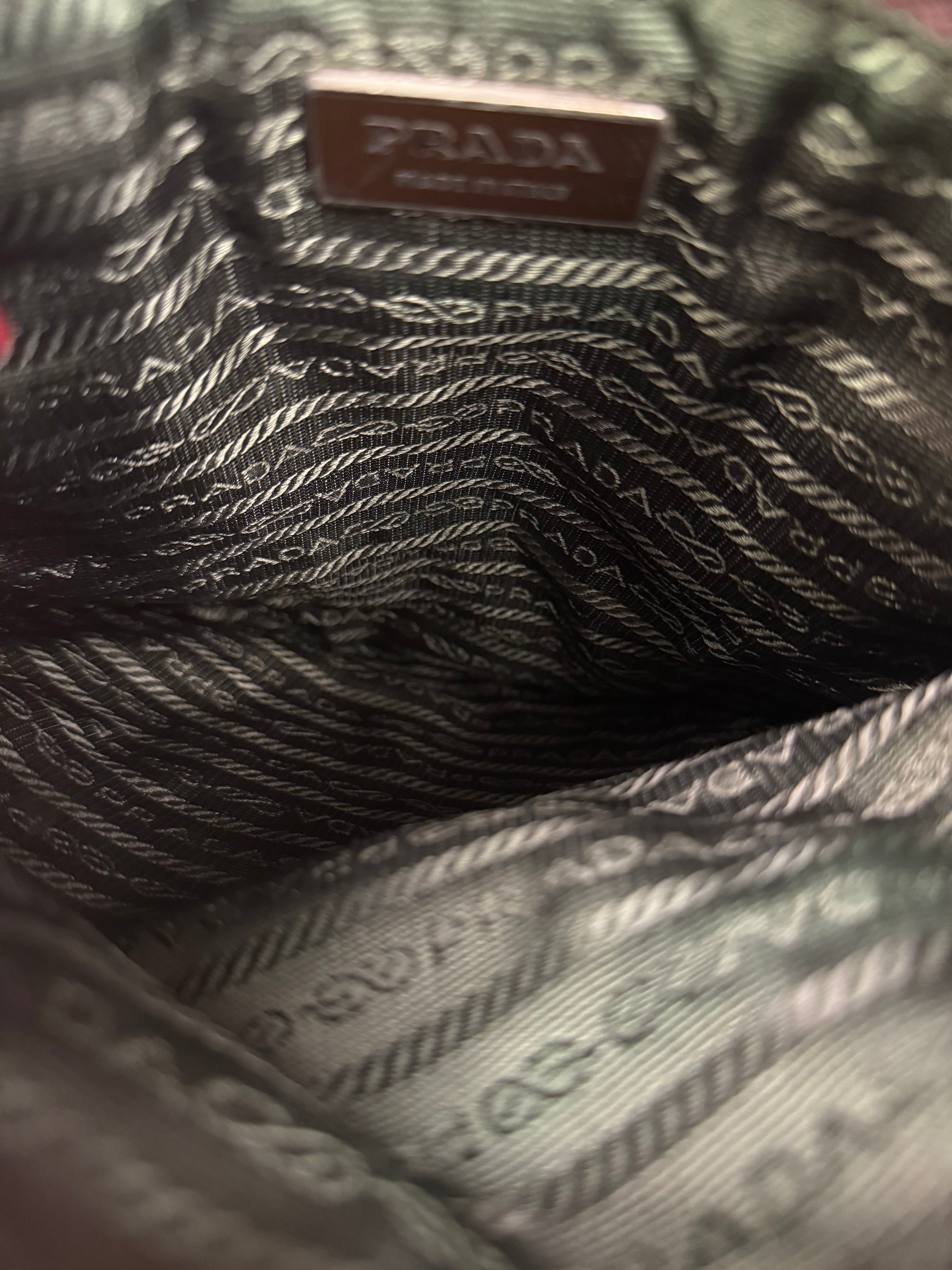 Prada Vintage Red Woven Tweed Zip Tote
