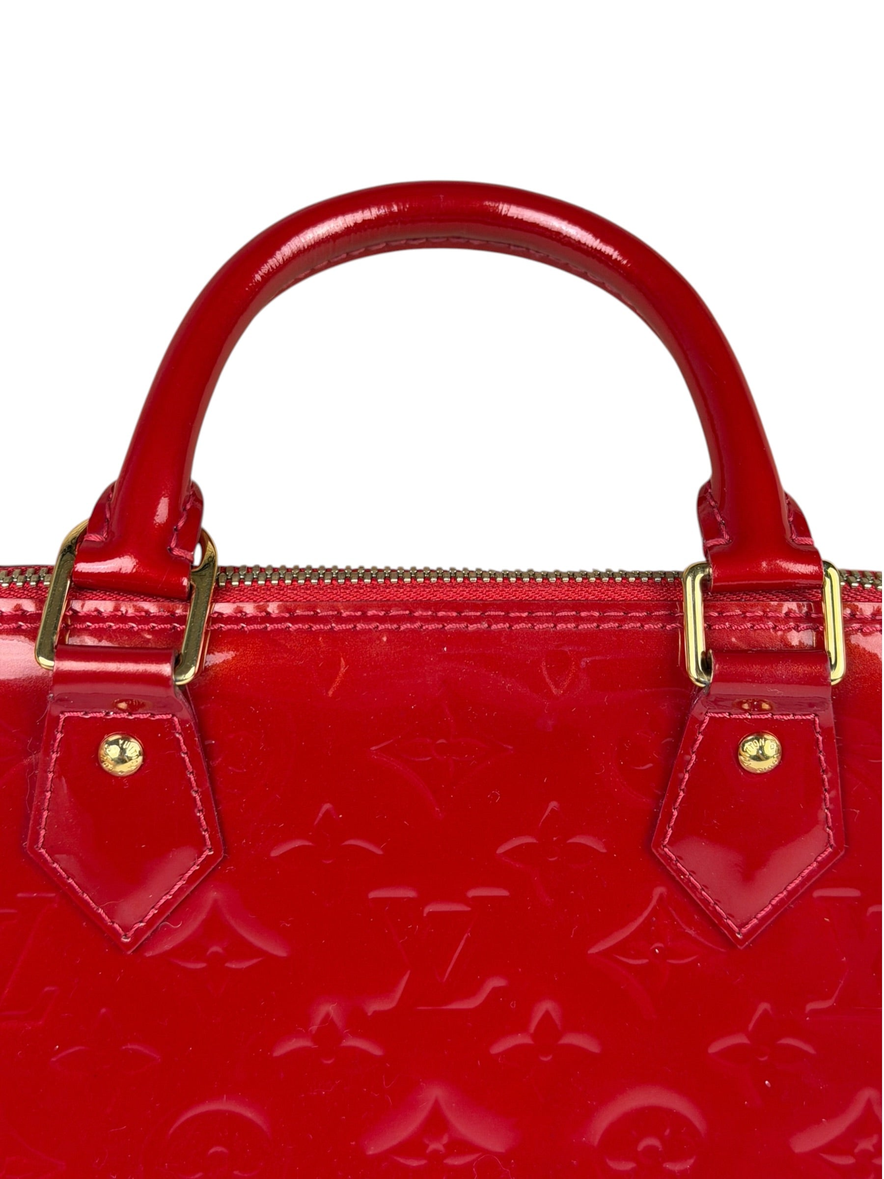 Louis Vuitton Red Vernis Alma MM Handbag