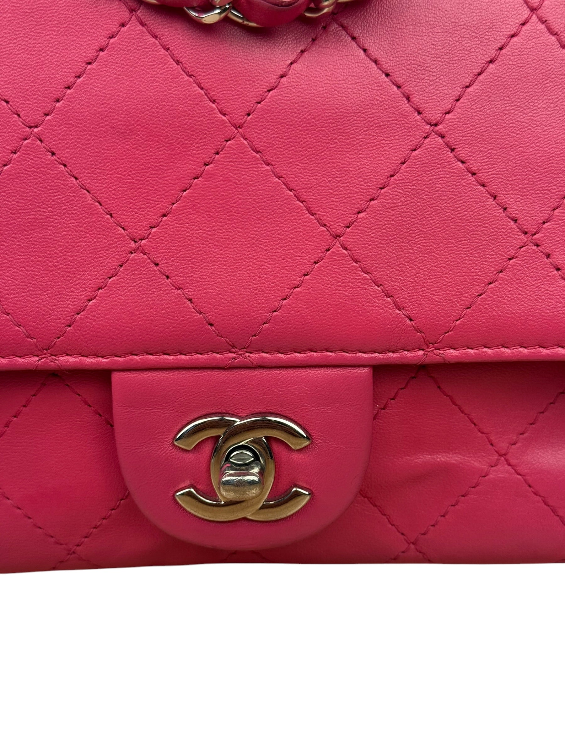 Chanel Pink Quilted Leather Accordion Flap Bag 2014