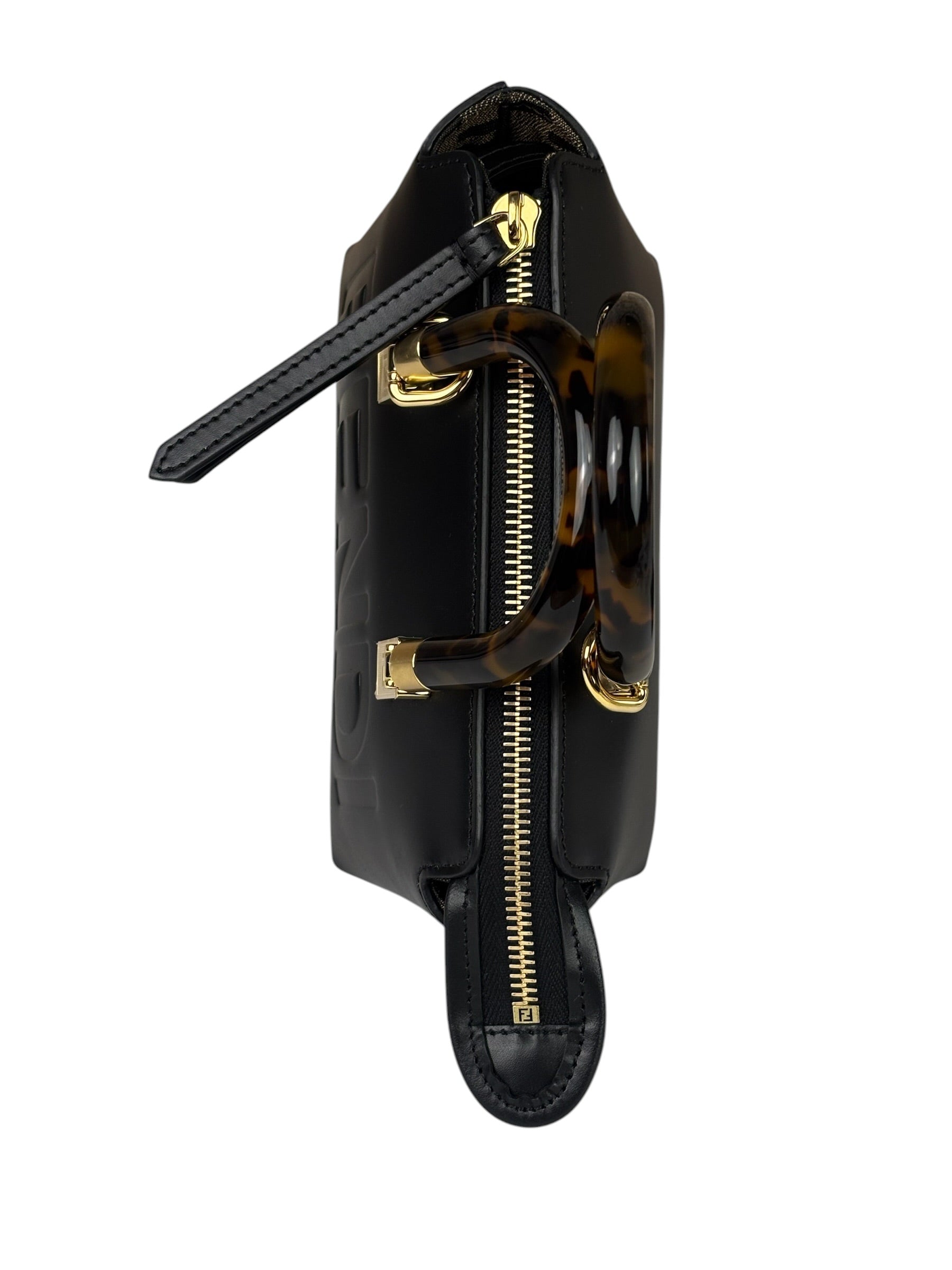 Fendi Black Leather Mini By The Way Boston Bag