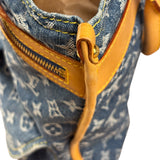 Louis Vuitton Vintage Demin Leather Trim Flat Shopper Tote Bag
