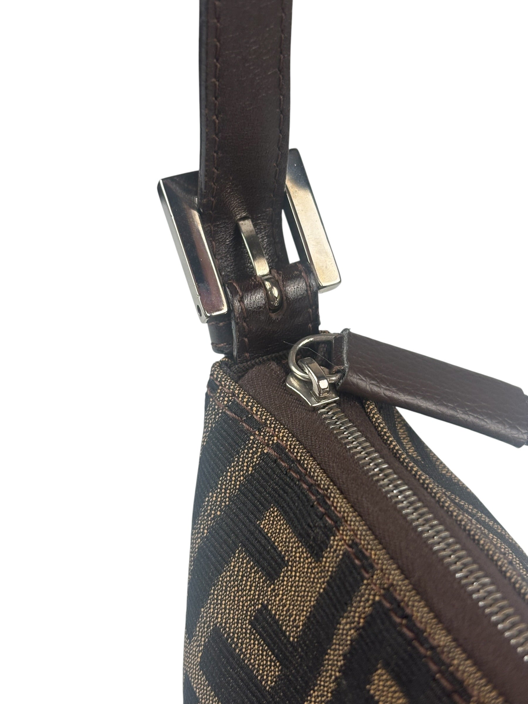 Fendi Leather Trim Zucca Pochette