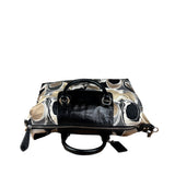 Coach Vintage Trim Leather Hand Drawn Scarf Print Satchel Two-Way Bag