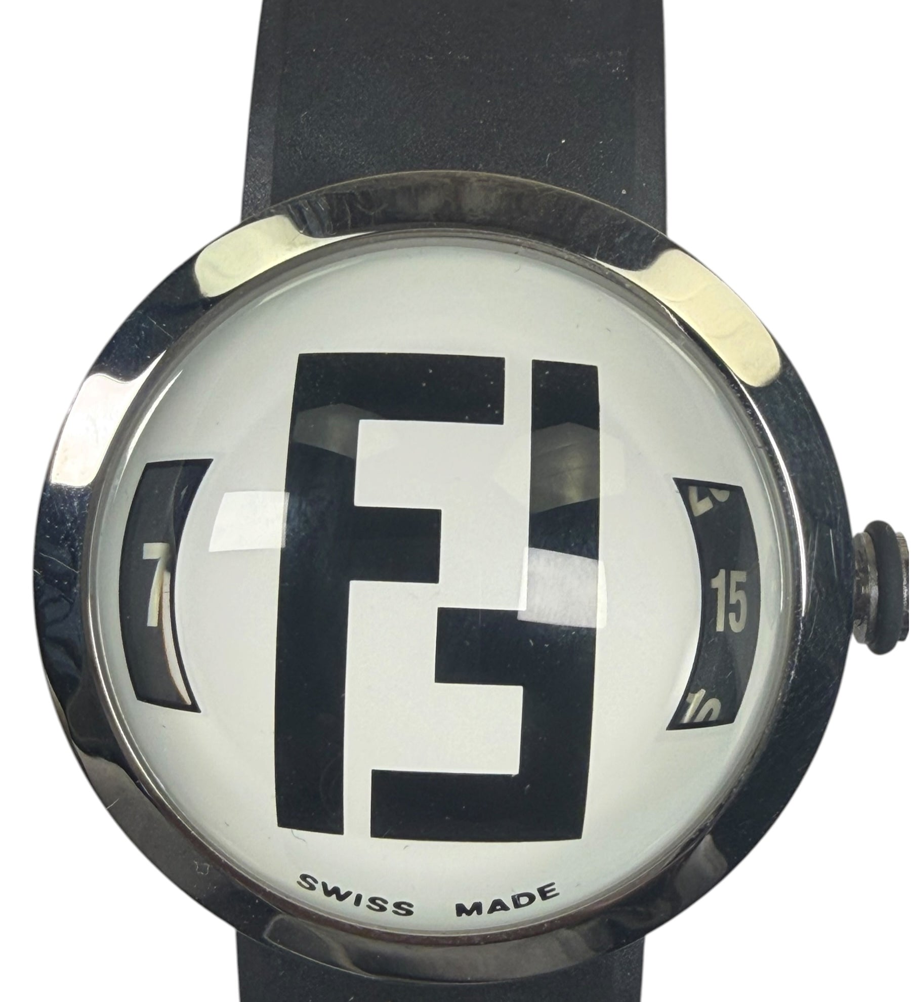 Fendi 8010L White Bubble Face Rubber Strap