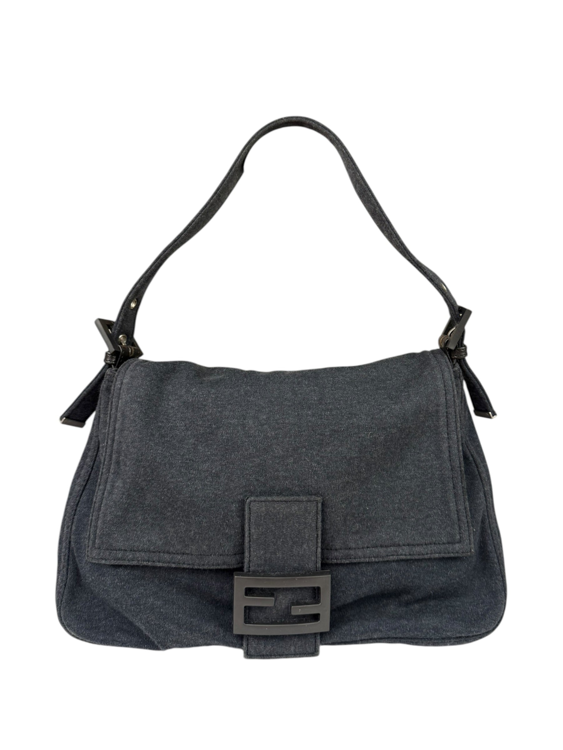 Fendi Grey Wool Mamma Baguette