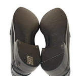 Gucci Black Leather Plaque Loafers