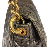 Chanel Black Caviar Quilted Coco Pleats Flap Two-Way Bag 2012