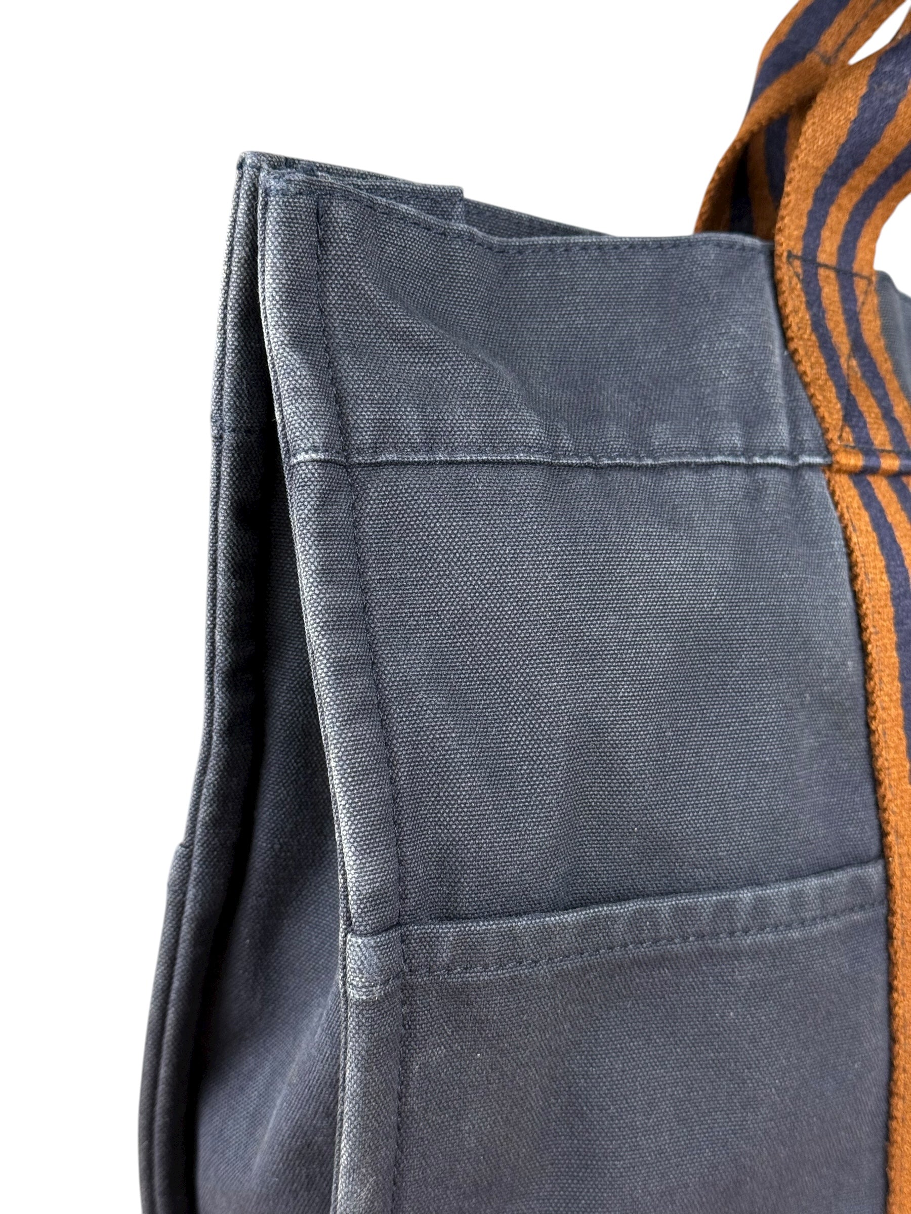 Hermes Vintage Large Navy Canvas Tote