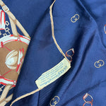 Gucci Navy Horseshoe Silk Scarf