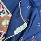 Gucci Navy Horseshoe Silk Scarf