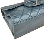 Chanel Dark Grey Quilted Leather Loop Flap Bag 2014