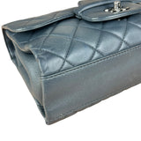 Chanel Dark Grey Quilted Leather Loop Flap Bag 2014