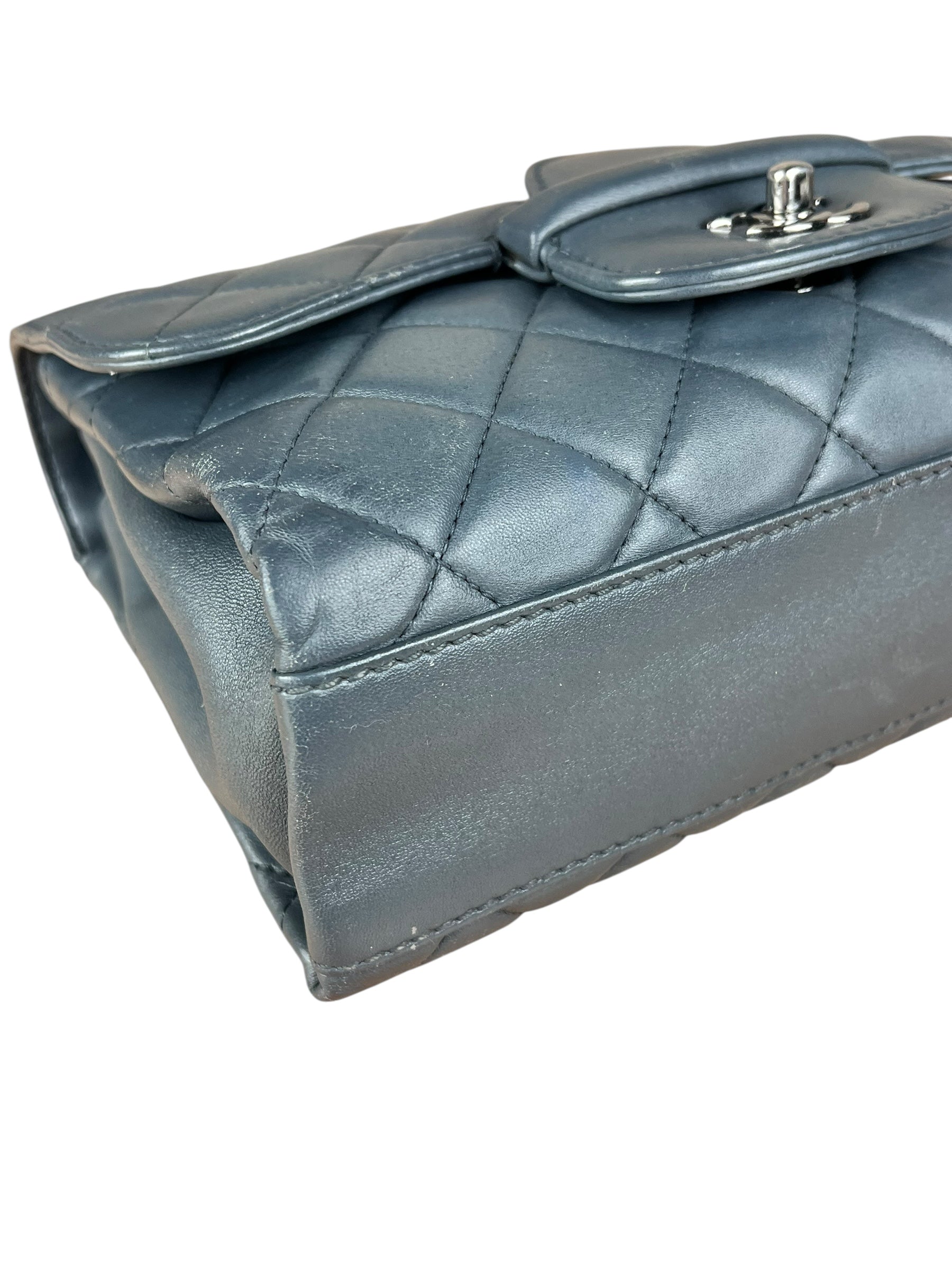 Chanel Dark Grey Quilted Leather Loop Flap Bag 2014