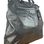Balenciaga Vintage Black Leather Classic Square Zip Shoulder Tote Bag