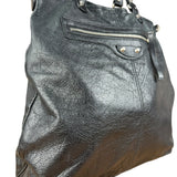 Balenciaga Vintage Black Leather Classic Square Zip Shoulder Tote Bag
