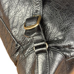 Balenciga Black Leather Classic Traveler Backpack